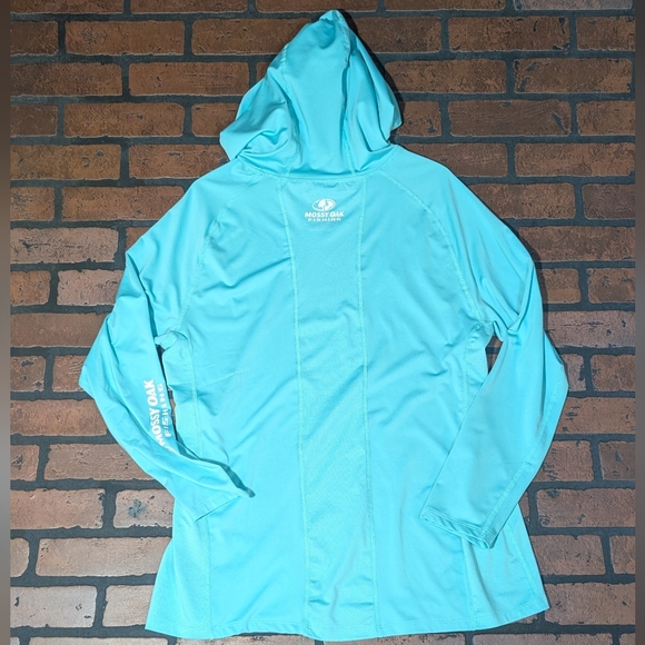 Mossy Oak Fishing Hydroplex Cooling Hooded Shirt Men's XXL Sun Protection - Picture 5 of 11